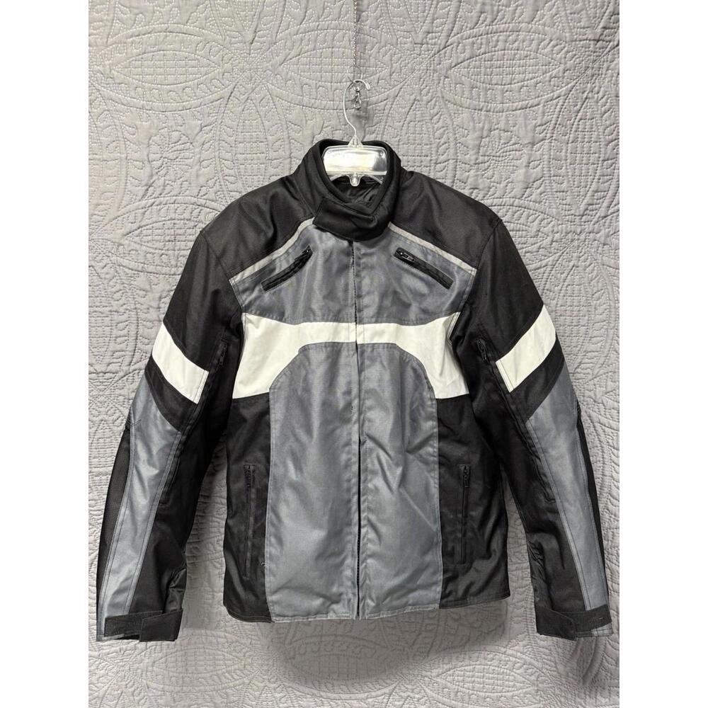 Bilt Men's - Women’s M Gray Black White Zip Out‎ Lining Padded Motorcycle Jacket